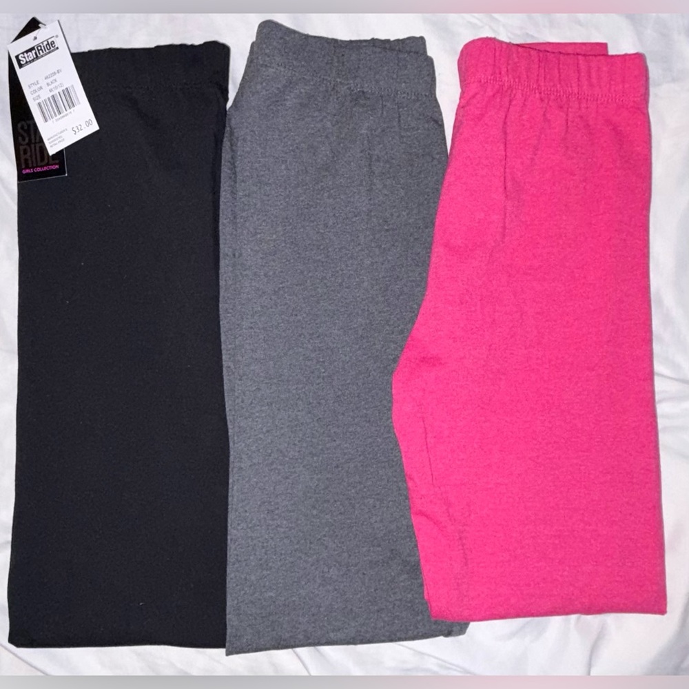 STAR RIDE Set of 3 Leggings - Black, Gray, Pink